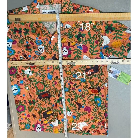 Roberto Lugo All Gender Floral Skulls Trucks Printed Rayon Button Down Shirt M - Picture 5 of 8